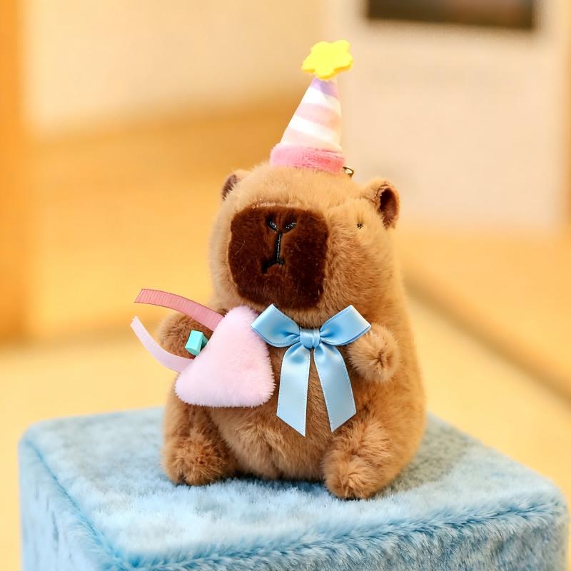29Stile Cartoon Capybara Plüsch Schlüsselanhänger Niedliche Stoffpuppe Spielzeug Tasche Anhänger Hängende Dekoration Kapila Puppe Schmuckstück Schlüsselanhänger Geschenk orange