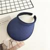 Women Summer Empty Top Visors Sun Hat Simple Solid Color Wide Brim Sunscreen Cap Female Outdoor Adjustable Travel Beach Hats