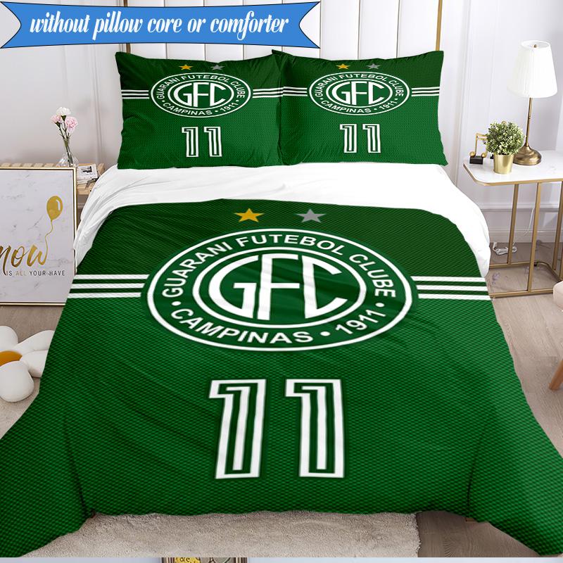 3PCS Football Club Emblem Printed Soft Bedding Set,Including 1pc Duvet Cover And 2pcs Pillowcases Perfect for Bedroom, Dormitory, Fan gift