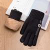 Thickened Dual-use Gloves Acrylic Fibres Knitted Yarn Flip Mittens Half Finger Gloves  Winter