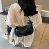 New solid color temperament women's bag trendy summer new fashion texture underarm bag casual shoulder