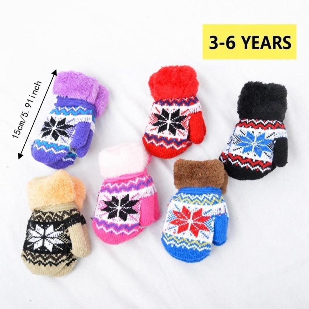 Windproof Kids Winter Gloves Coldproof Baby Gloves Cute Knitted Gloves  Outdoor
