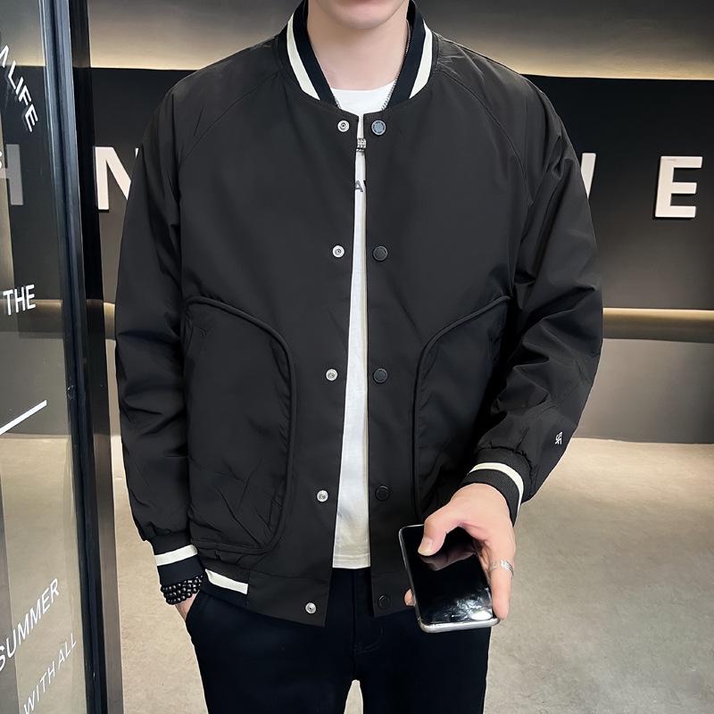 Autumn Workwear Long Sleeve Baseball Jacket L чёрный