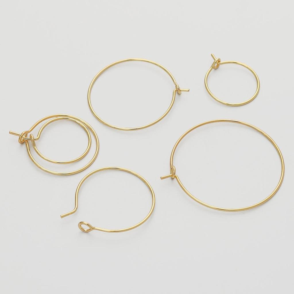 1pair 15/20/25/30mm Brass Hook Earring for Women Grils Earring Hook Findings