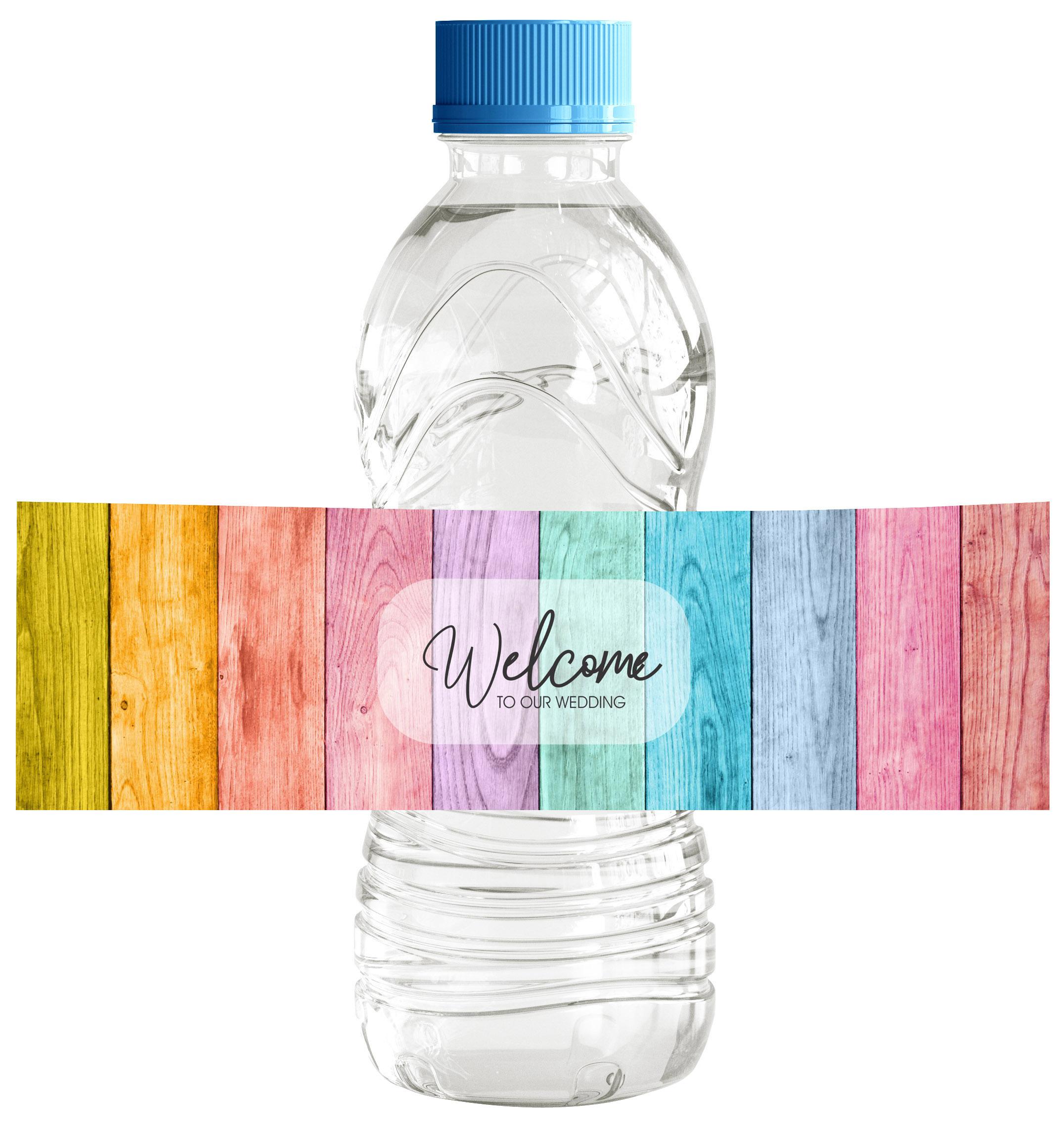 

Darling Souvenir Water Bottle Labels For Anniversary Colorful Rustic Wood Self Adhesive Party Collection Great For Wedding Anniversary - Pack Of Welcome To Our Wedding різнокольоровий