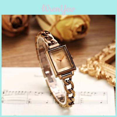 Womens Rectangle Alloy Quartz Watch With Waterproof Function For Fashion Ladies