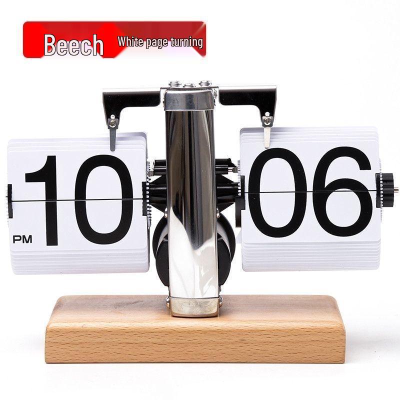 European Style Automatic Flip Desk Clock – Creative Small Mechanical Design for Living Room