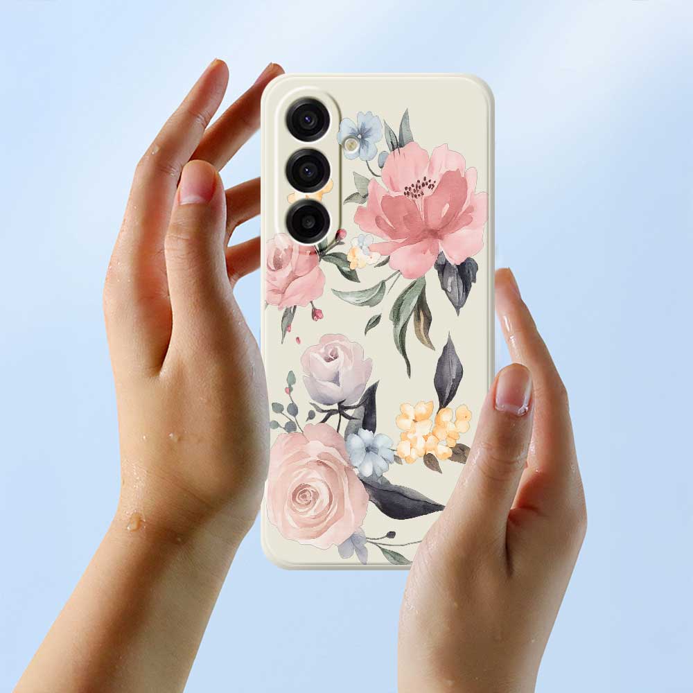 For Samsung Galaxy A17 5G Case Big Flowers Pattern Printing Straight Edge TPU Phone Back Cover