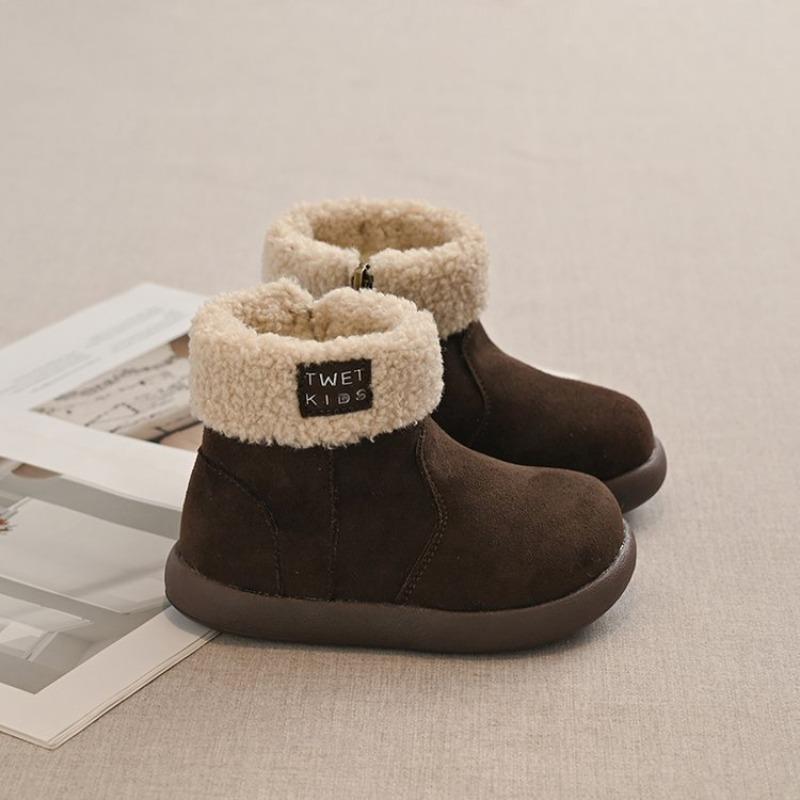 Winter Warm Snow Boots for Girls Thickened Fleece-lined Cotton Shoes for Children Fashionable Non-slip Cotton Boots for Toddlers