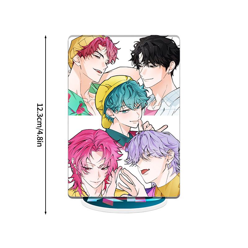 K-pop Demon Hunters Desktop Ornament Hunters Boys Group Figure Acrylic Stand Cartoon Ornaments Anime Po Frame