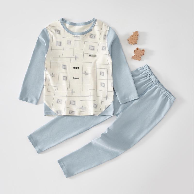 

Cheng Bao Kids Autumn Long Johns & Tops Set: Boys Underwear & Girls Pajamas for Toddlers & Infants 120 cm синій
