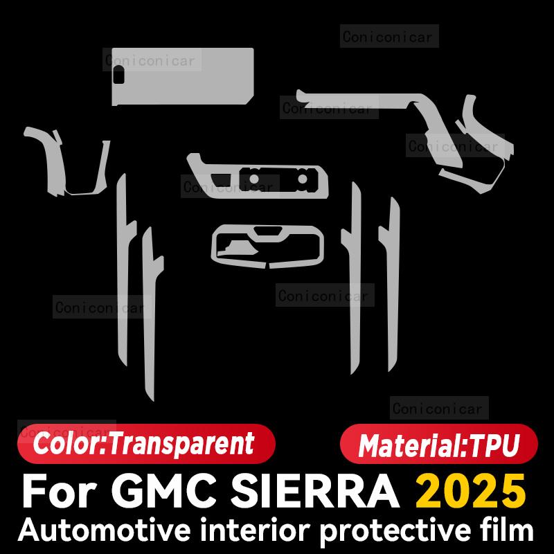For GMC SIERRA 2025 Car Interior Center Console Instrument Dashboard Protective Cover Film Anti-scratch Sticker Accessories