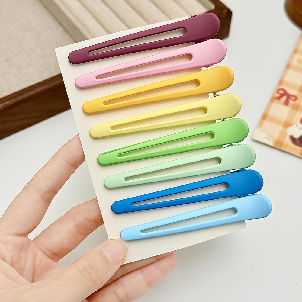 2/6/8pcs Macaron Matte Flat Hair Clip, Premium Set, Gradient, Daily Styling Hair Clip Suitable for Bangs & Braids, Makeup Tool, Hair Parting