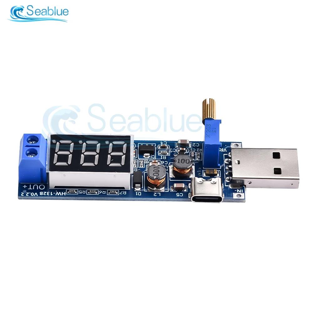 Type-c USB 5V DC-DC Buck Boost Converter Power Supply Module Adjustable Voltage Regulators 3.5-12V To 1.2-24V