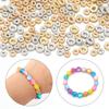 200pcs CCB Spacer Beads Flat Round Big Hole Loose Beads For Jewelry Making DIY Handmade Necklace Bracelet Accessories Findings