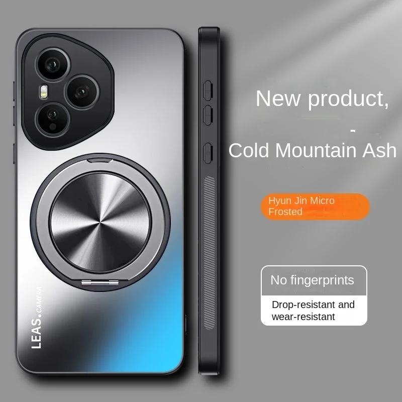 AG Matte Magnetic Case for Honor 400 Pro 360° Rotating Ring Holder Wireless Charging Hard Cover for Honor 400 400Pro