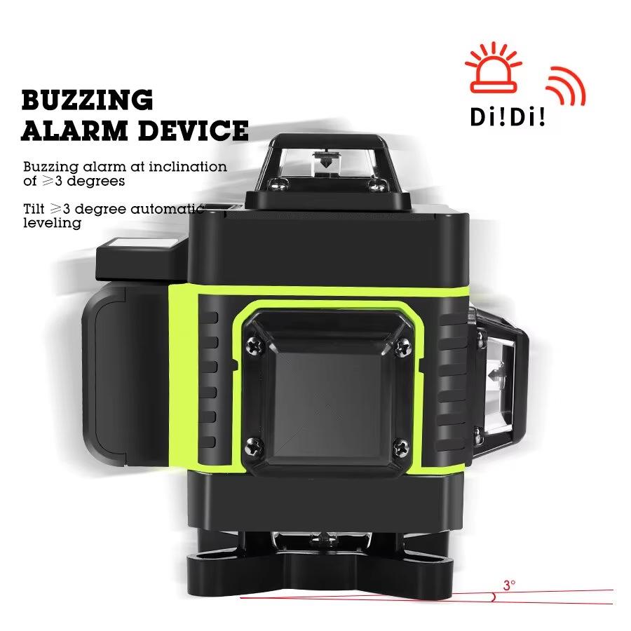 16/12 Line Green Laser Level with 360° Auto-Leveling Horizontal & Vertical Projection
