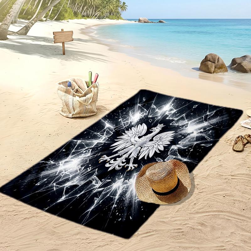 Asciugamano da Spiaggia con Stampa Calcio Polonia Asciugatura Rapida Super Assorbente Morbido Asciugamano da Bagno per Nuoto Spiaggia Viaggio Souvenir Regalo