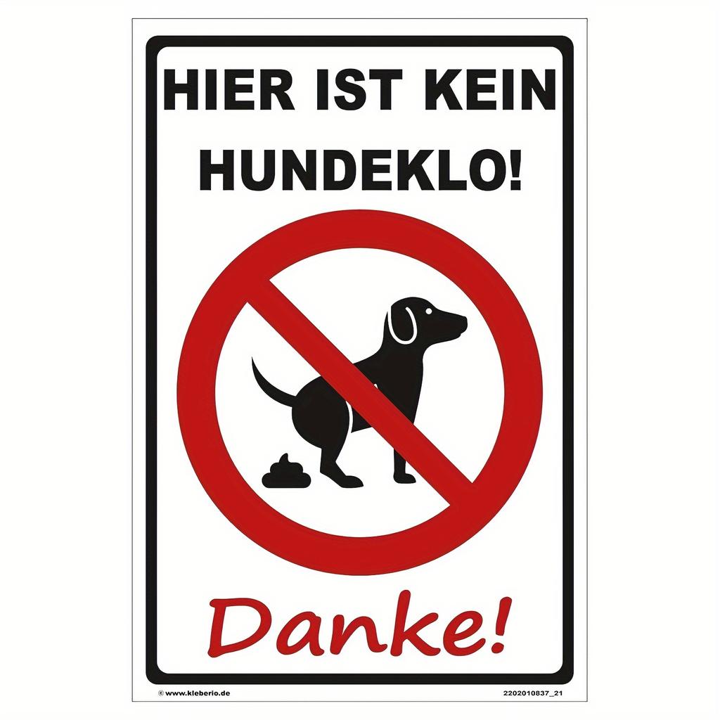 Vintage German Prohibition Sign No Dog Poop Here Dogs Are Not Allowed to Relieve T Metal Wall Decor for Homes Gardens
