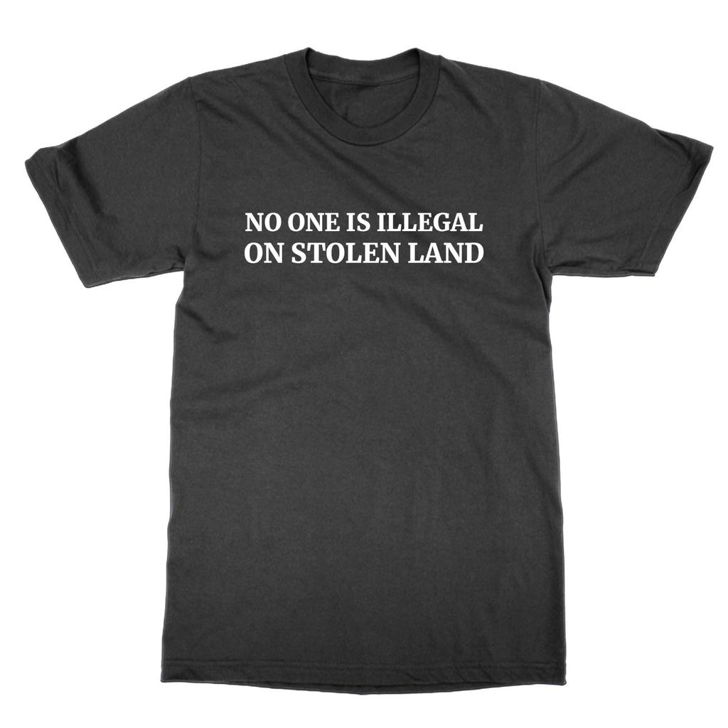 Nobody Is Illegal On Stolen Wonderland T-Shirt Protest Tee Statement Top