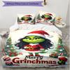 3pcs Duvet Cover Set (1*Duvet Cover + 2*Pillowcase, Without Core), The Grinch Print Soft All‑Season Bedding Set, Home Bedroom Decor Gift