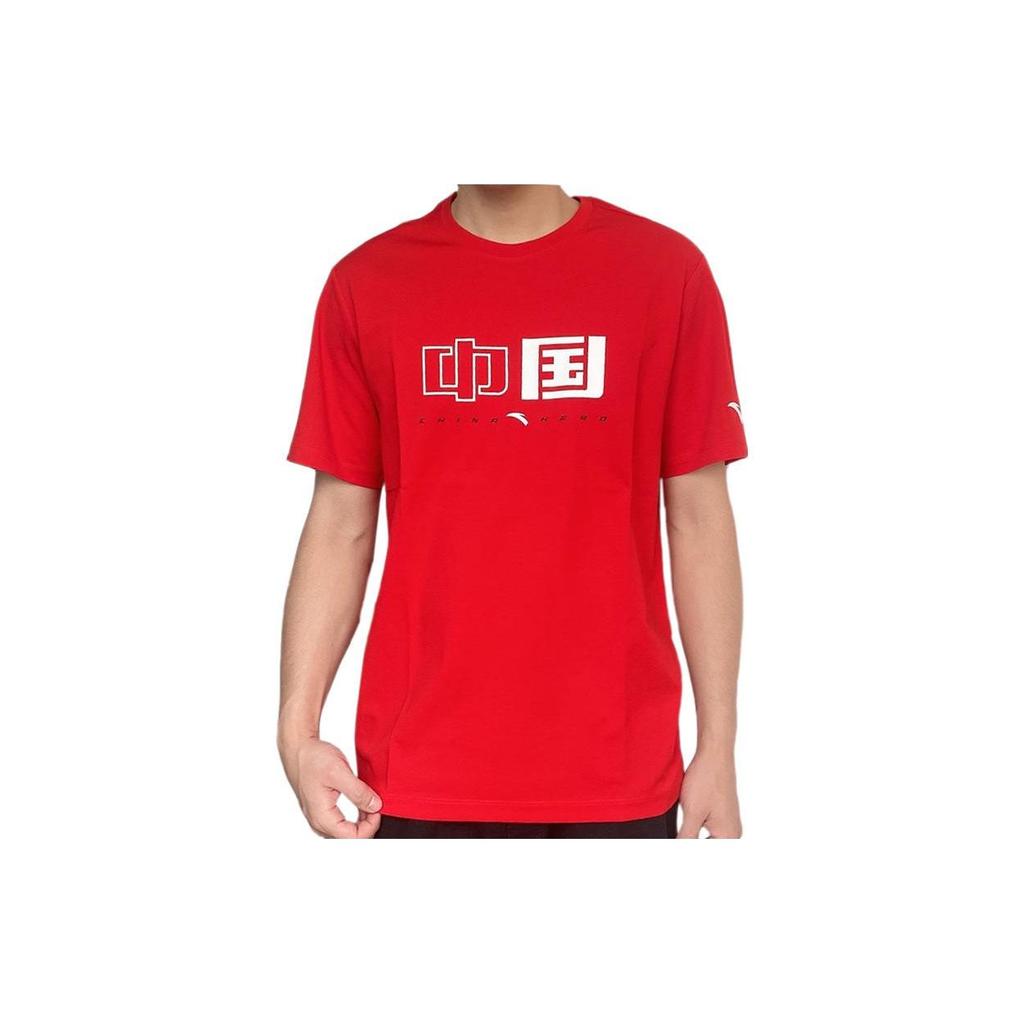 ANTA T Shirts Men's Red Crew Neck Moderate 152237113-2