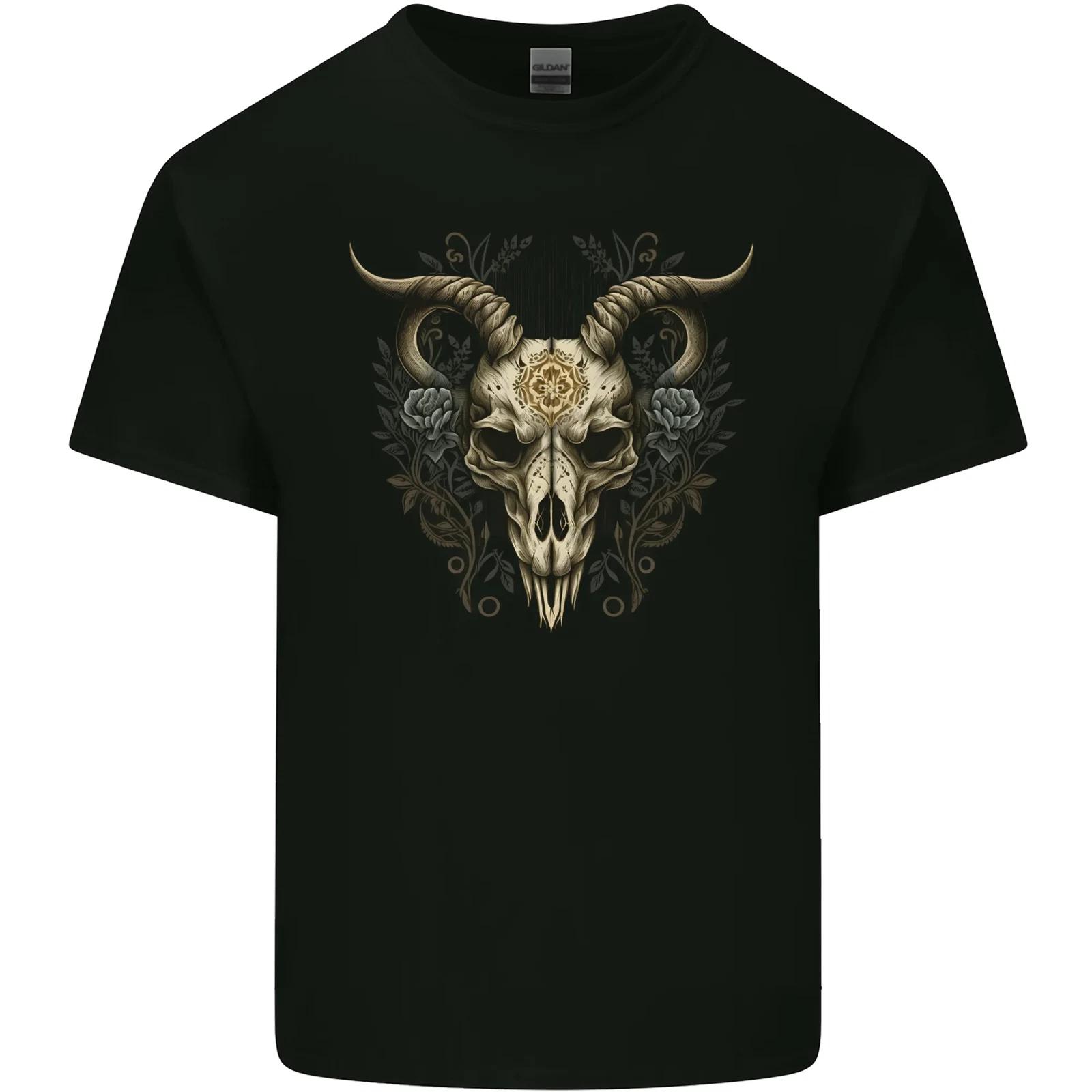 

A Ram Skull Gothic Goth Heavy Metal Rock Kids T-Shirt Childrens M
