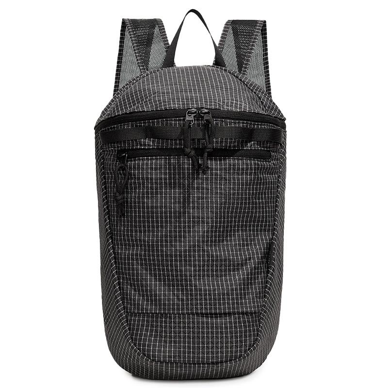 Leichter Rucksack mit Gittermuster für Damen und Herren mit mehreren Fächern – kompakter Alltagsrucksack für Schule und Stadtverkehr