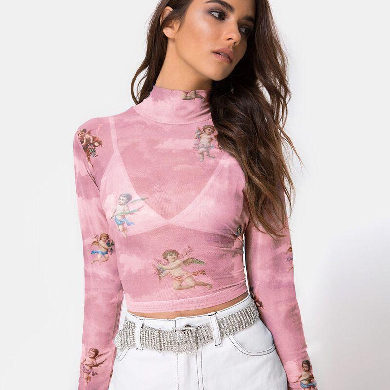 fishnet turtleneck top