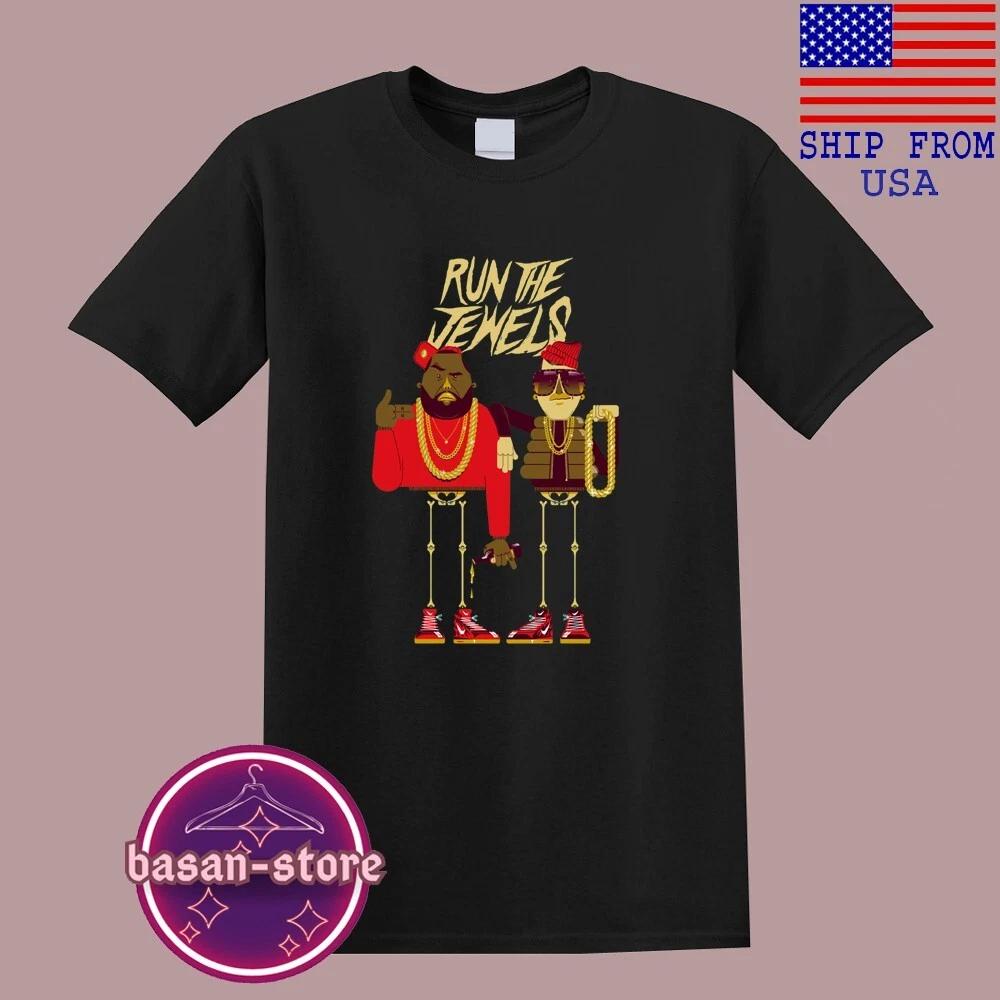 Run The Jewels Killer Mike El-P Cartoon Men s Black Navy Blue T-Shirt Tee Top Unisex XL