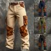 Men's Casual Retro Multi-pocket Cargo Pants And Men's Color-block Trousers