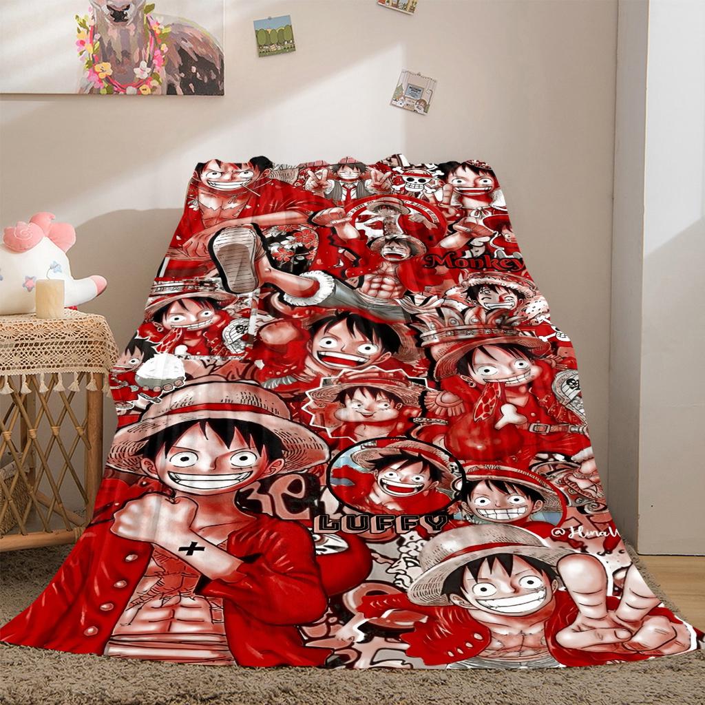 Anime Luffy Pirátská Všestranná Cestovní Deka pro Všechna Roční Období Kompaktní Vhodná pro Kancelářský Šlofík & Venkovní Kempování LXR146