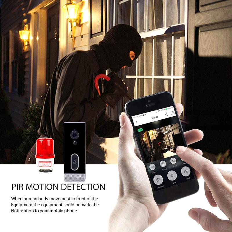 T205 Tuya Intelligent Low Power Wireless Visual Doorbell PIR Motion Detection Two-Way Talk 2.4GHz WiFi Doorbell