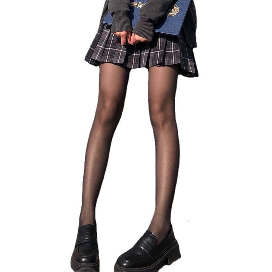 Damen Übergröße Ultra-Dünner Schwarzer Seiden Unsichtbarer Bodystrumpf: Hängerfreier Frühling/Herbst-Stil