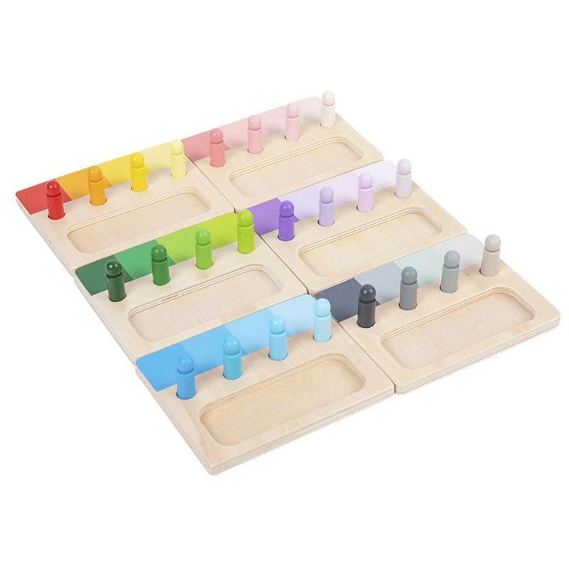 Dřevěná montessori hračka Školení systému barevného vnímání Dřevěná vkládací deska 24barevná dětská výuková dětská barevná kognitivní hračka