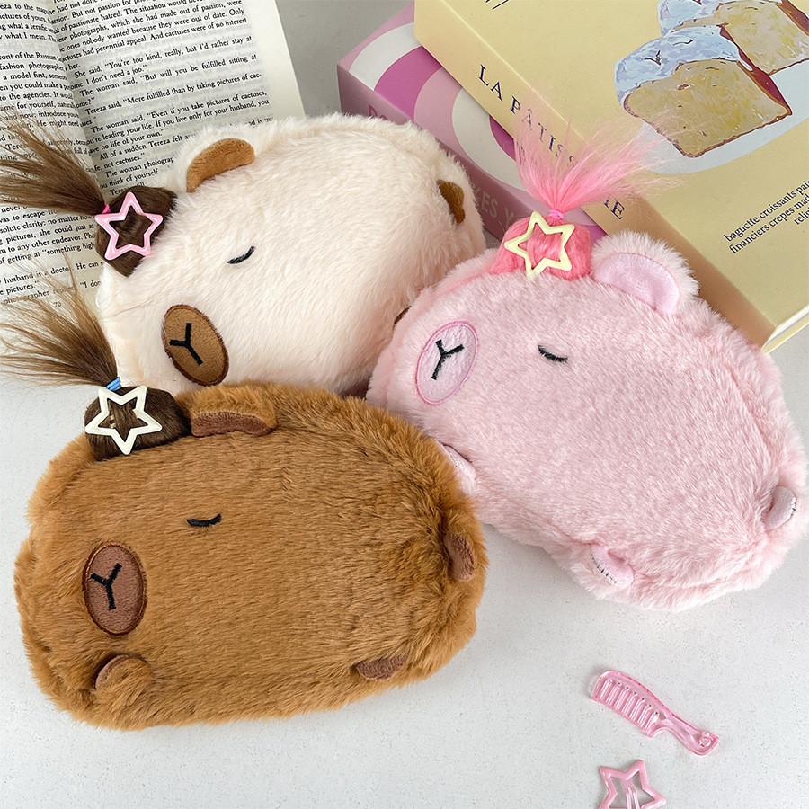 Plush Pen Capybara Pouch Student Cutes Cartoon Animal Storage Supplies Bags