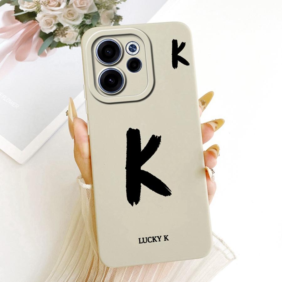 For Oppo Reno15 Reno 15F Case Cover Lucky A-Z Letters Soft Silicone Coque Phone Case For OPPO Reno15 F Reno 15 Case