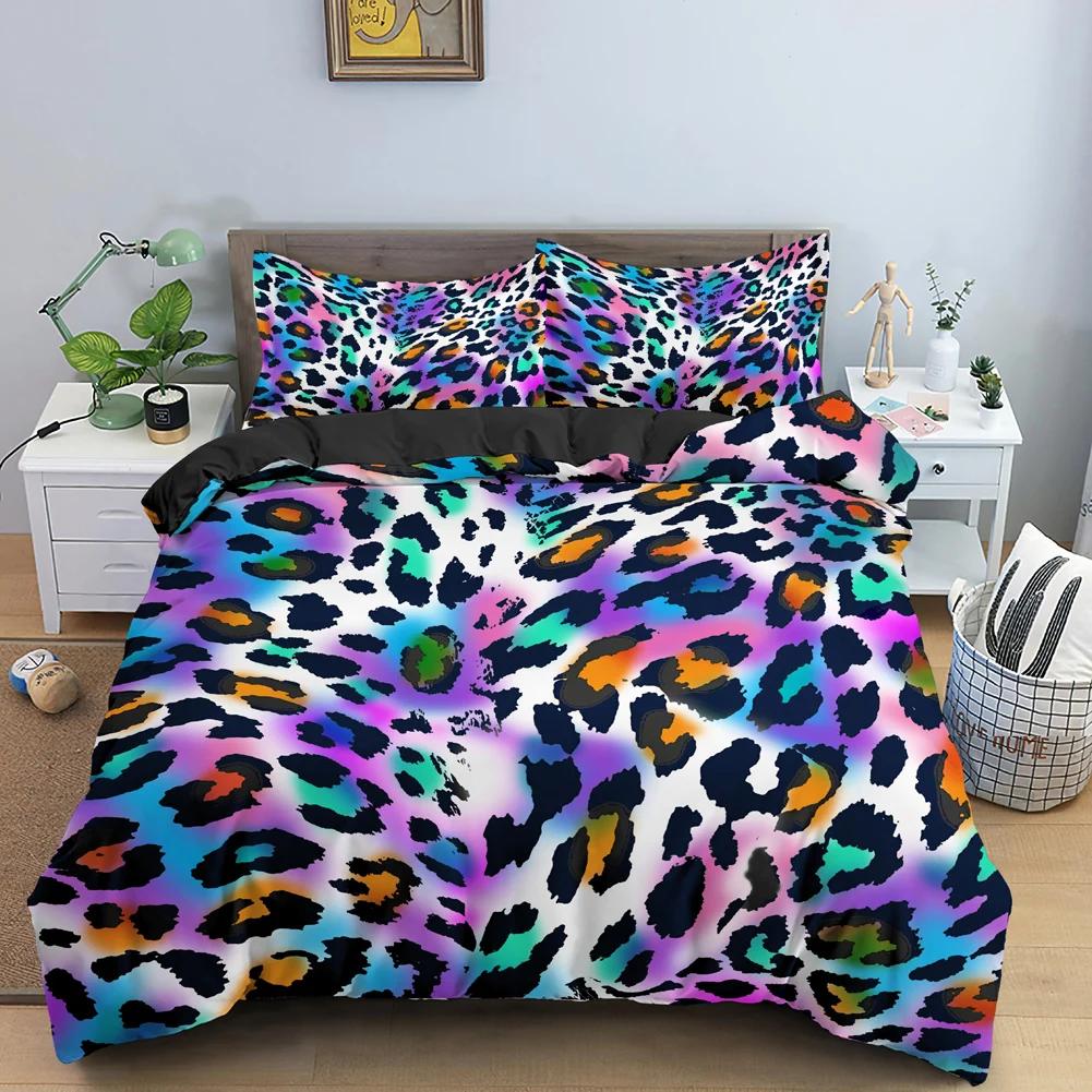 Leopard Pattern Duvet Cover Animals Print Cheetah For Kids Man And Woman Luxury Golden Wildlife Theme Decorations Bedroom Queen