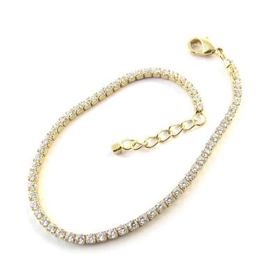 [N5369] - Gold-plated Bracelet 'Rivières De Cristal' White Gold - 18 Cm 2 Mm