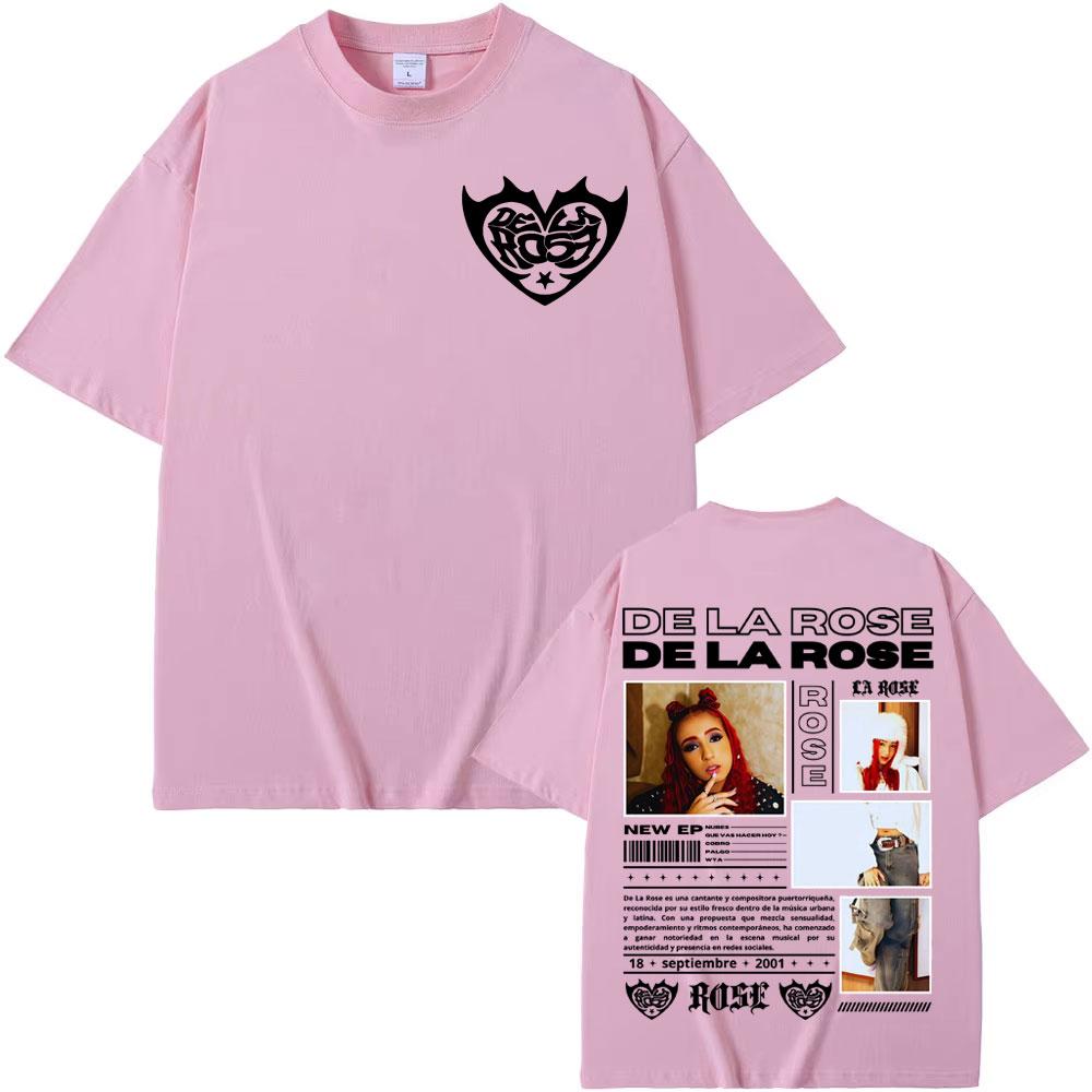 Singer Dela Rose Album Tour 2025 Cover Tshirts Unisex Women Clothing Harajuku Retro T Shirt 100 Cotton High Quality Tshirt Tops
