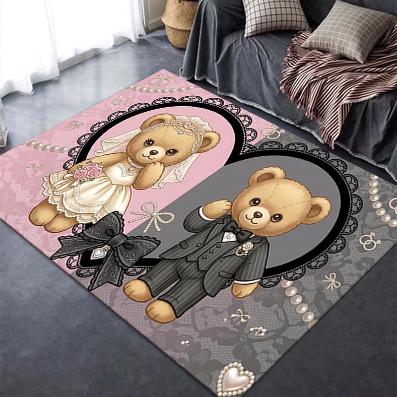 2025 New Wedding Teddy Carpet Rug for Living Room Bedroom Home Sofa Decoration,Kids play Non-slip Floor Mat13