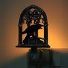 Gothic Crow Sconce Church Arch Light-Up Wall Decoration Sconce with Lighted Candle for Living Room Kitchen Dining Room Halloween Decor