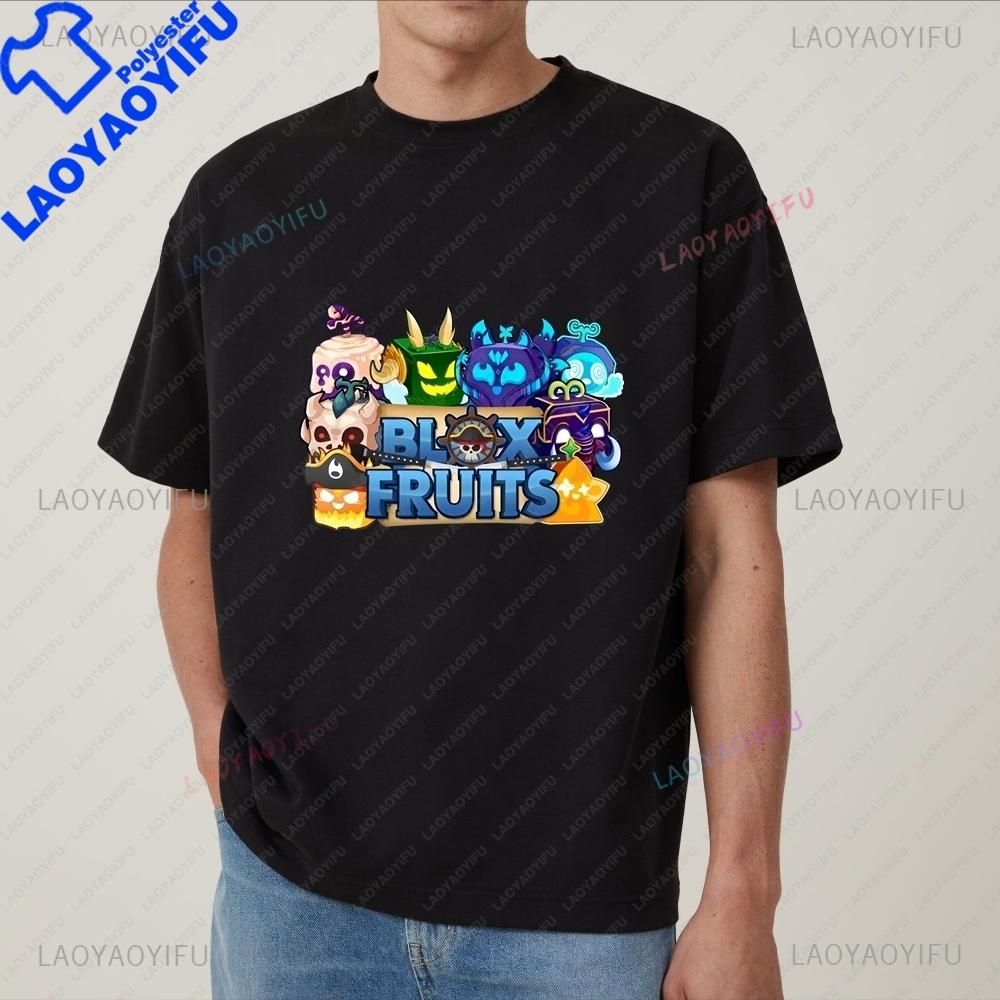 Game Blox Fruits Summer Trend Y2K Harajuku ShortSleeved Unisexs and Unisexs Universal Shirt Pattern Large TShirt