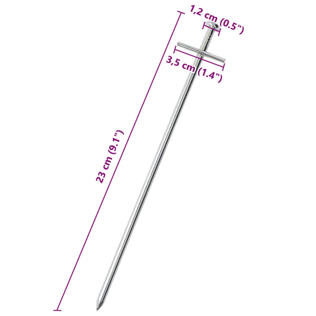 Tent Pegs 24 Pcs 23 Cm Ø6 Mm Galvanized Steel