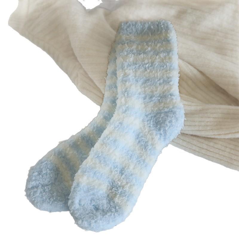 One-click Winter Thick Warm Mid-Calf Lamb Wool Sleep Socks for Women