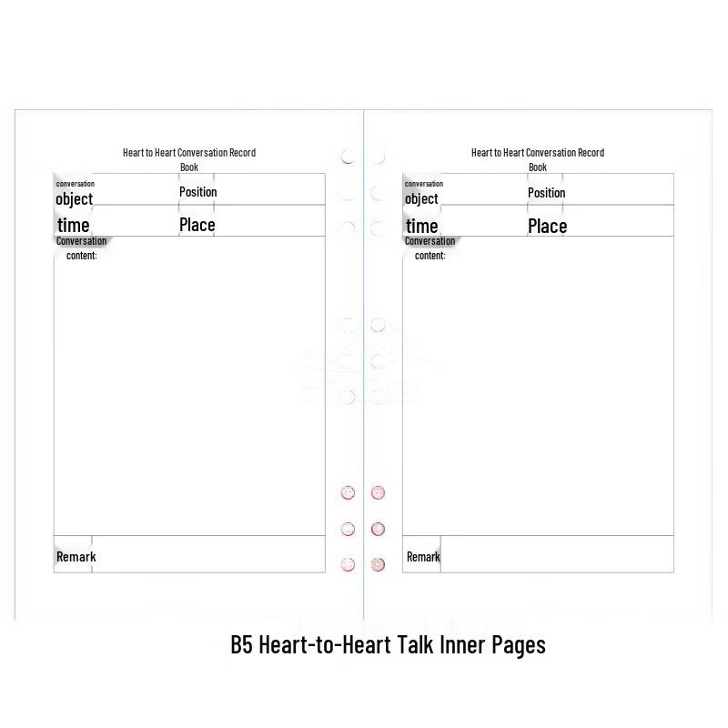 B5 Loose-Leaf Conversation Record Notebook Refills