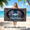 American Football Theme Beach Towel Personalized Custom Name & Text Soft Quick Dry Beach Towel for Swimming Travel