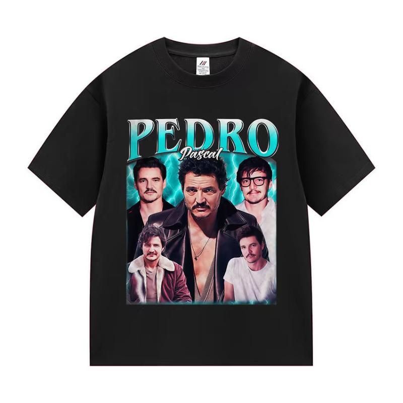 Actor Pedro Pascal Movie Graphic T Shirt Unisex's Retro High Quality Fashion Clothing T-shirts Unisex Cotton Oversized T-shirt Tops