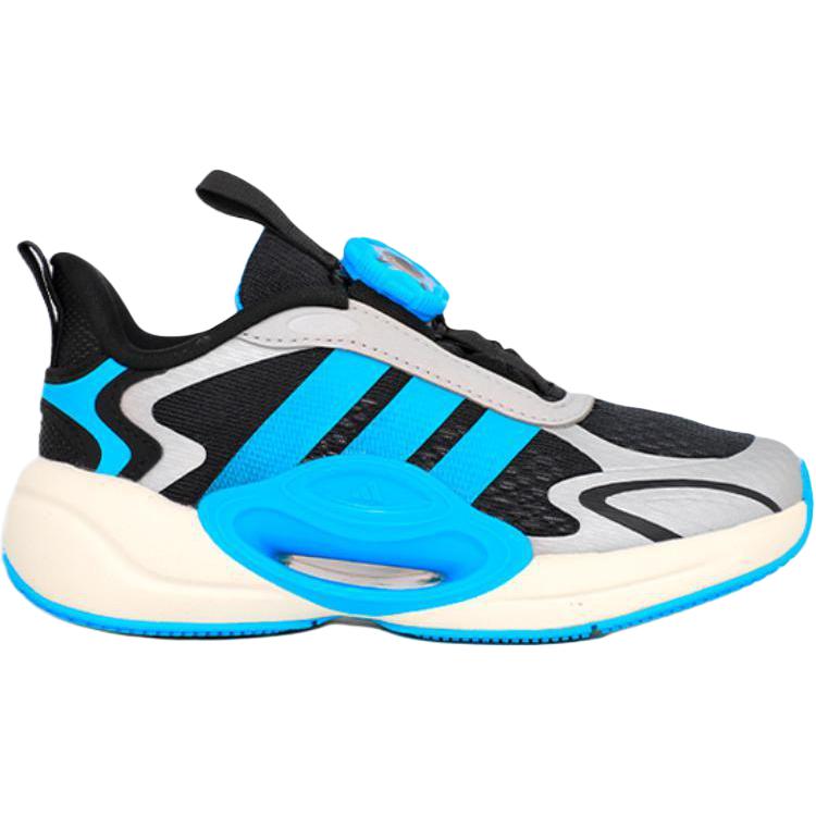 Adidas Galaxy Synthetic Leather Comfortable Versatile Non-Slip Shock Absorbing Low-Top Running Shoes Kids Running Shoes Blue Black JQ6718