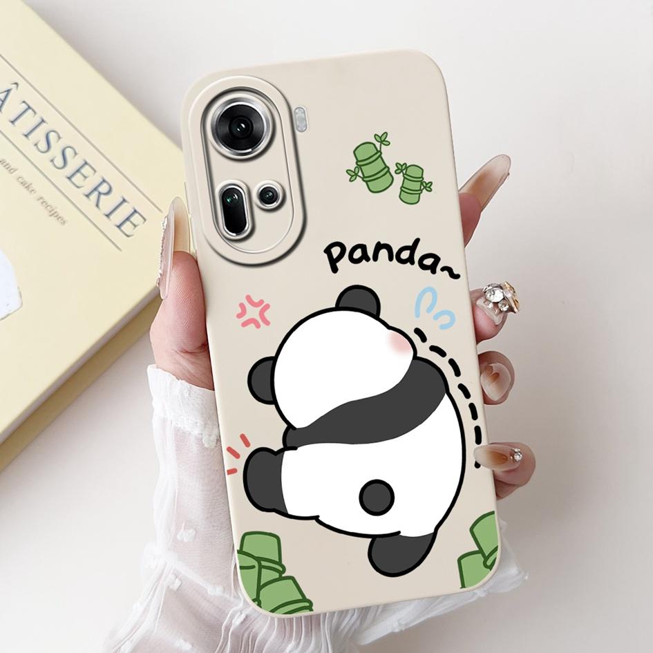 For OPPO Reno 11 5G Case CPH2599 Cover Lovely Panda Camera Protection Soft Silicon Phone Case For OPPO Reno11 Pro Reno 11F Coque